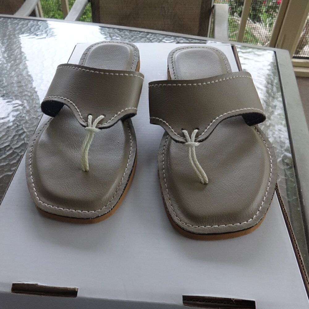 KINO men's Taupe sandals ( Lily) size 12, made in USA, leather, padded foot bed